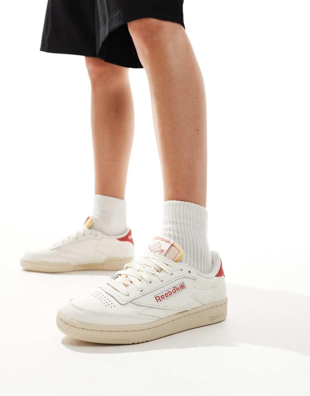 Reebok Club C 85 Vintage sneakers in white and red Product Image