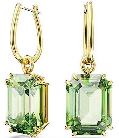 Swarovski Millenia Collection Green Octagon Crystal Cut Drop Earrings Product Image