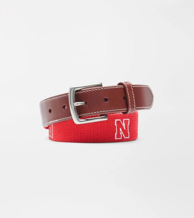 Peter Millar Mens Nebraska Belt | Color: Red | Size: 42 Product Image