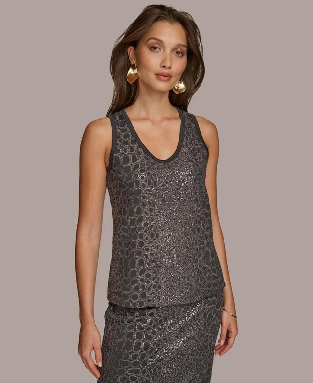 Donna Karan Womens Sequin Embellished Tank Top Product Image