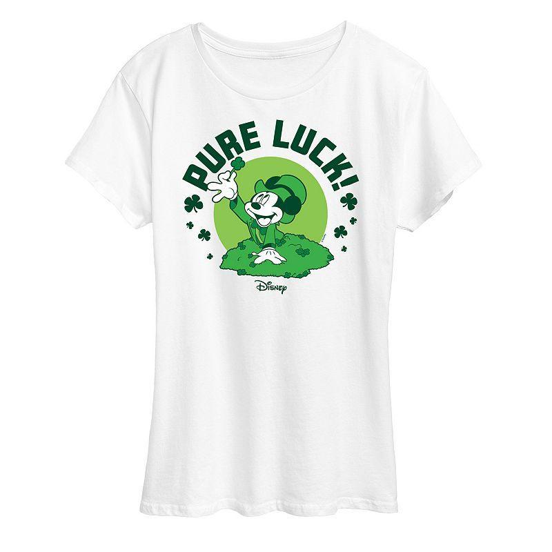 Disneys Mickey Mouse Womens St. Patricks Pure Luck Graphic Tee Product Image