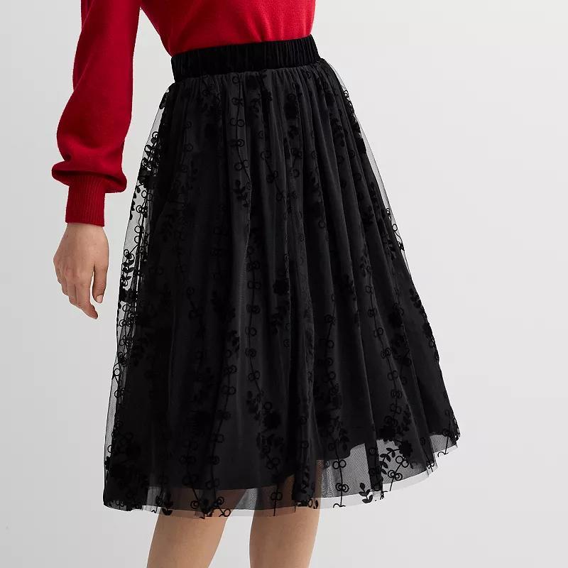 Womens Draper James Velvet Burnout Skirt Product Image