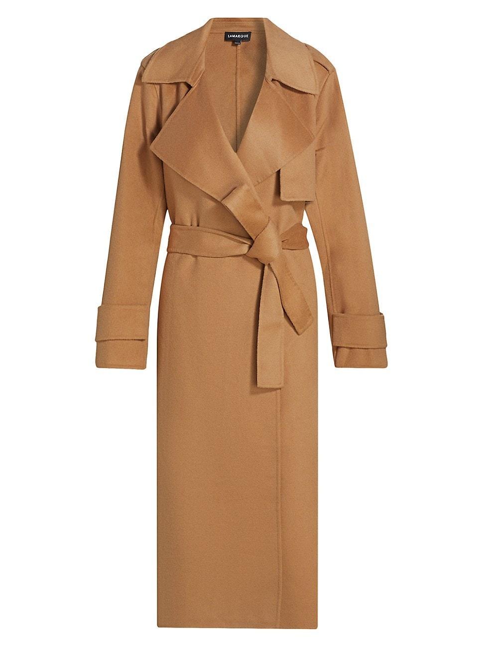 LAMARQUE Margaret Trench Coat in Brown. Product Image