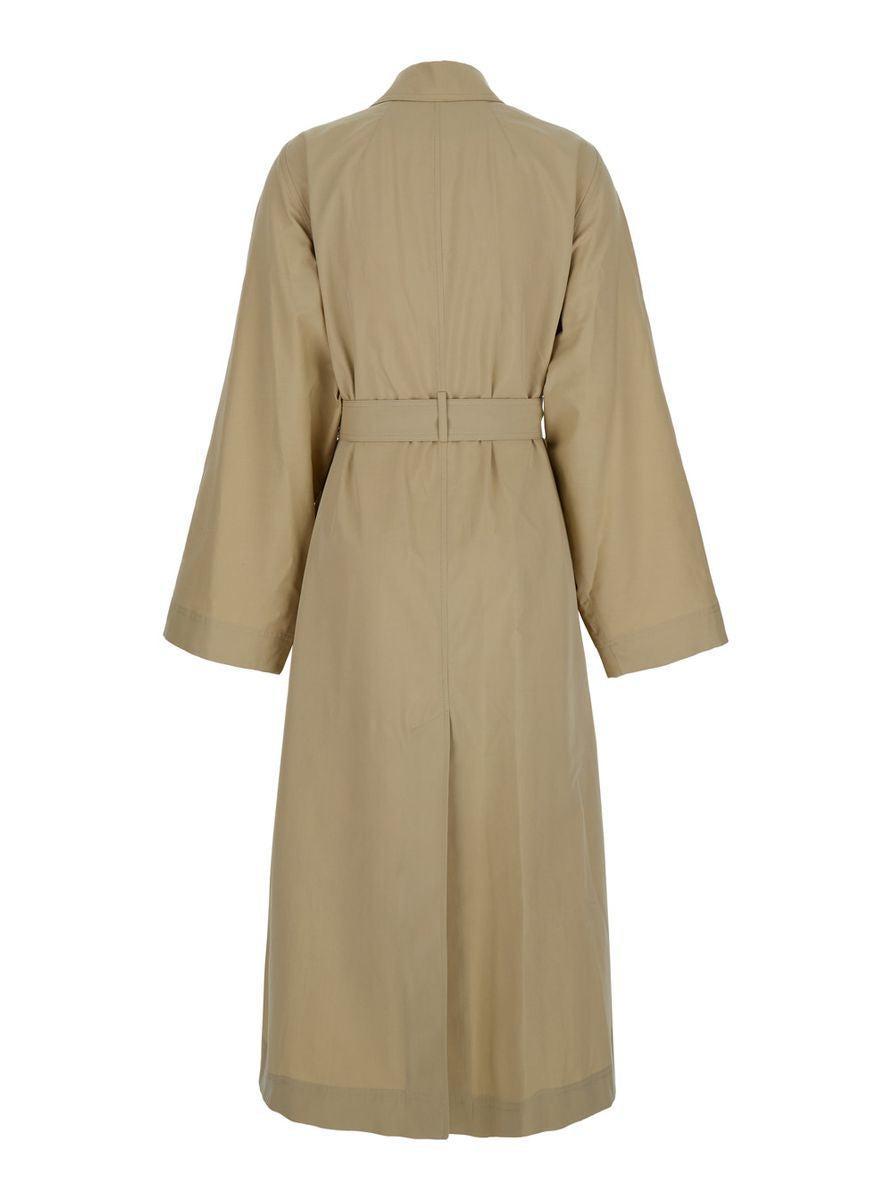 Beige Trench Coat With Matching Belt In Cotton Blend Woman Product Image