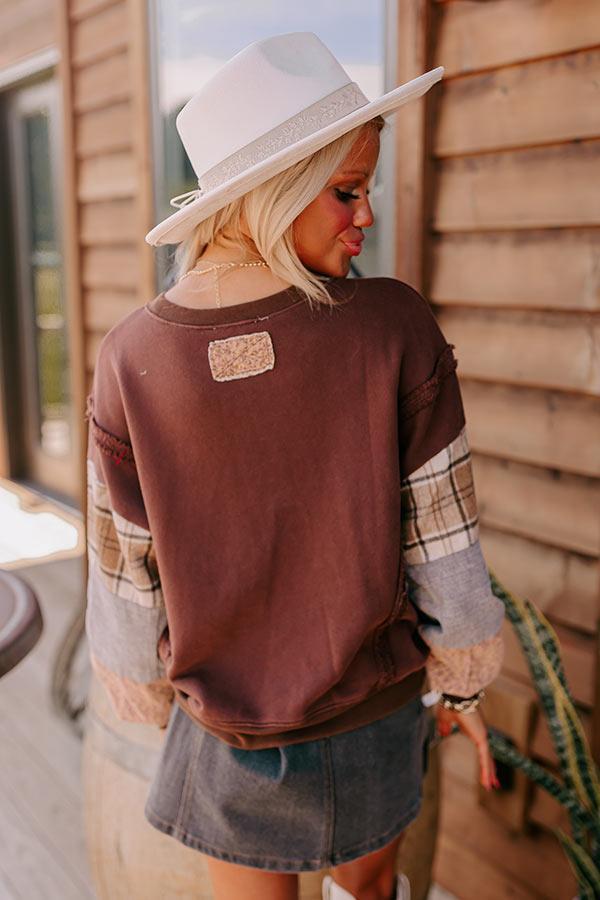 Boho Feels Sweatshirt in Brown Product Image