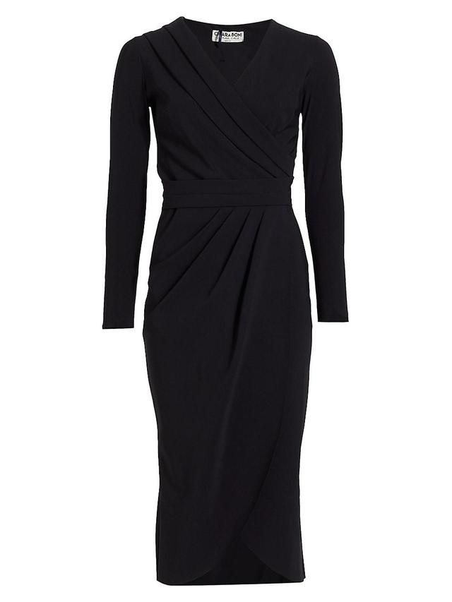 Womens Jodene Pleated Wrap Midi Dress Product Image