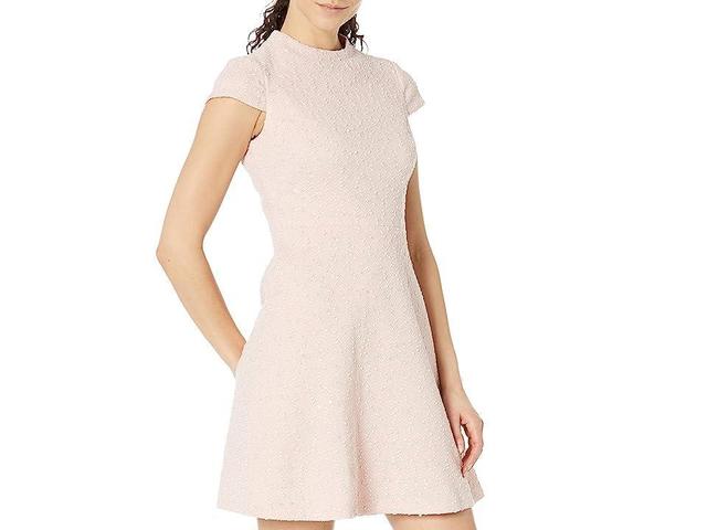 Vince Camuto Boucle Knit Cap Sleeve Fit-and-Flare (Blush) Women's Clothing Product Image