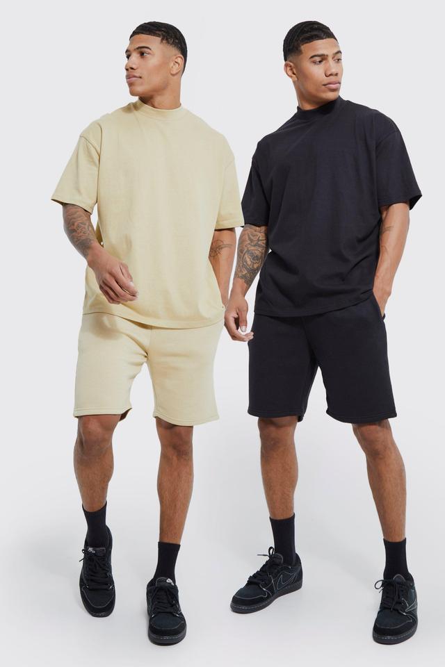 2 Pack Oversized T-shirt And Short Set | boohooMAN USA Product Image