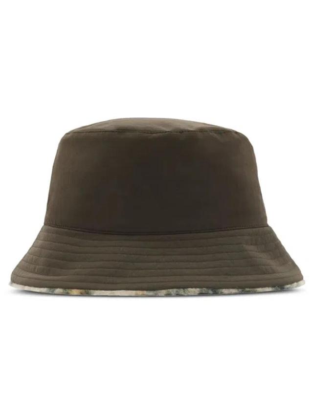 Reversible Check Fleece Bucket Hat In Candle Product Image