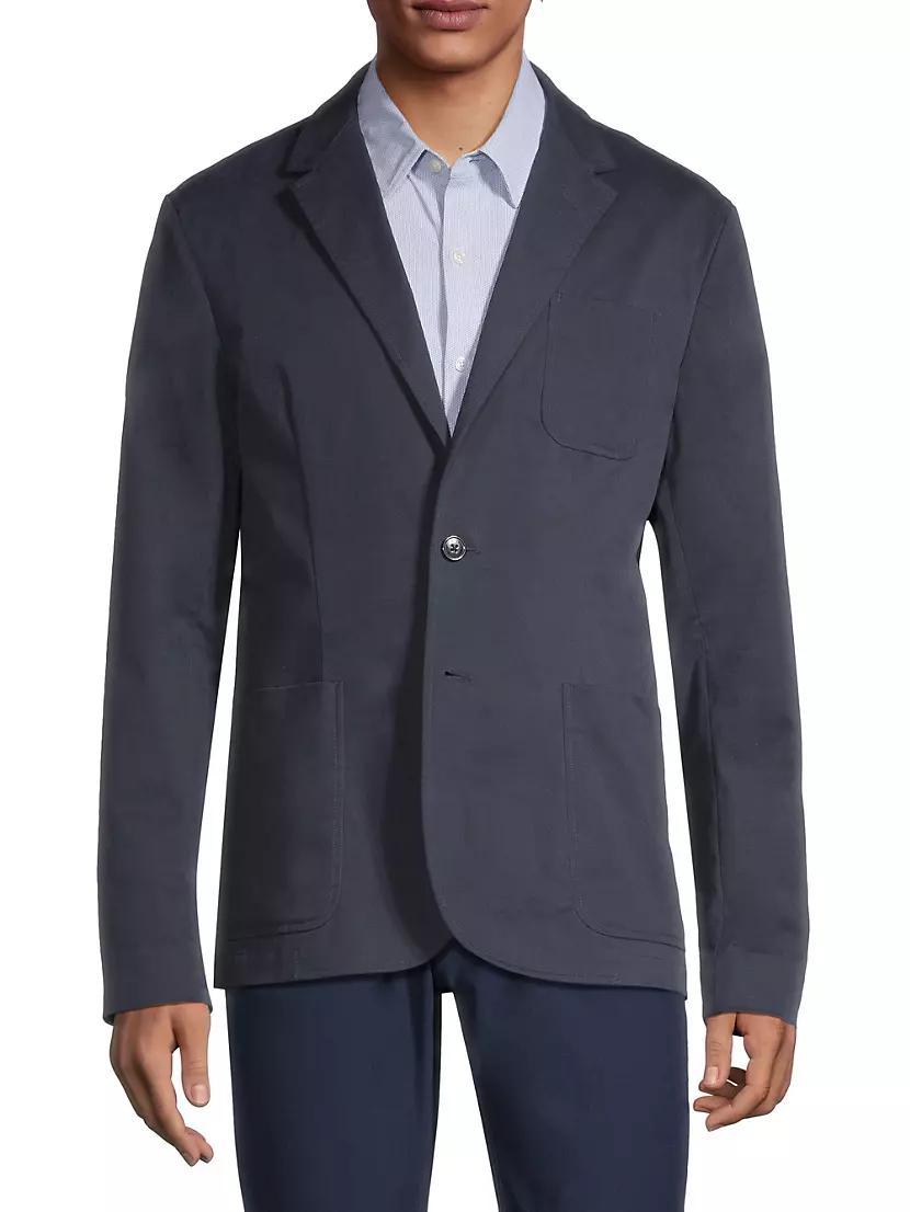 Stretch Cotton Two-Button Blazer Product Image