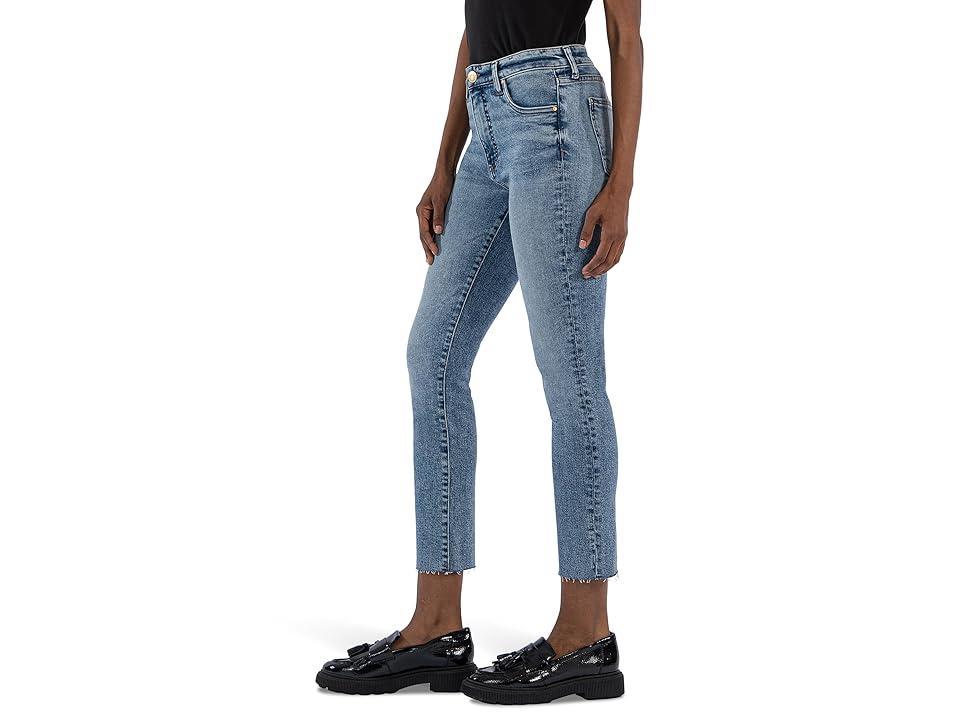 KUT from the Kloth Reese High Rise Fab Ab Ankle Straight Raw Hem (Incredible) Women's Jeans Product Image