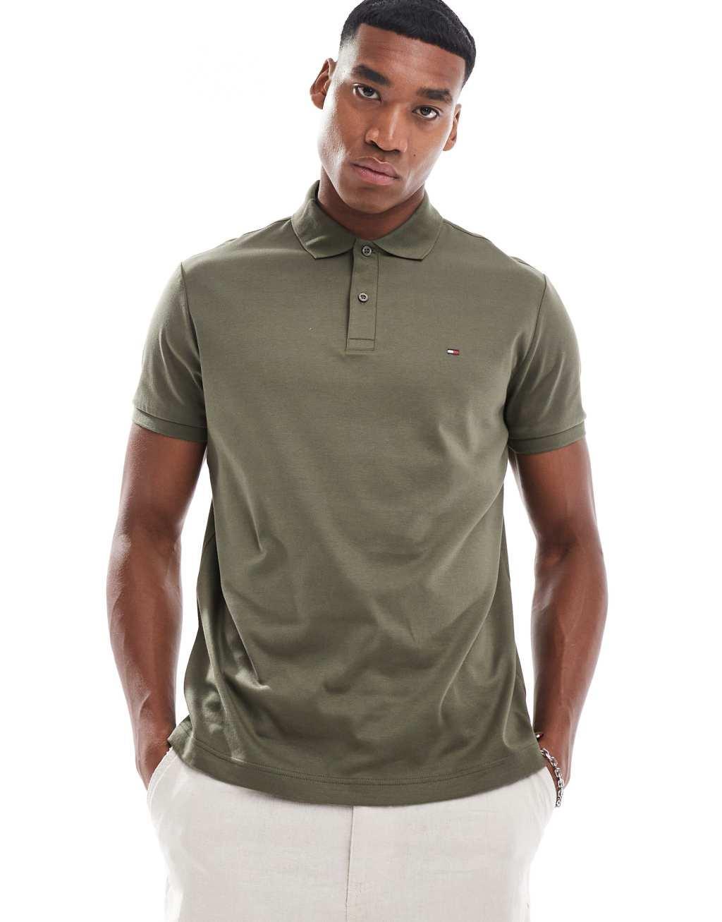 Tommy Hilfiger cotton essential polo shirt in khaki green Product Image