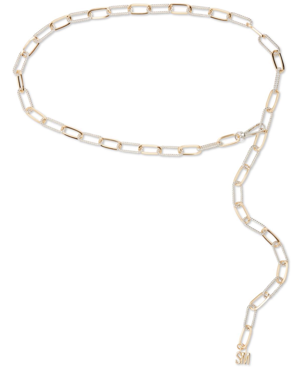 Steve Madden Womens Two-Tone Paperclip Chain Belt - Gold Product Image