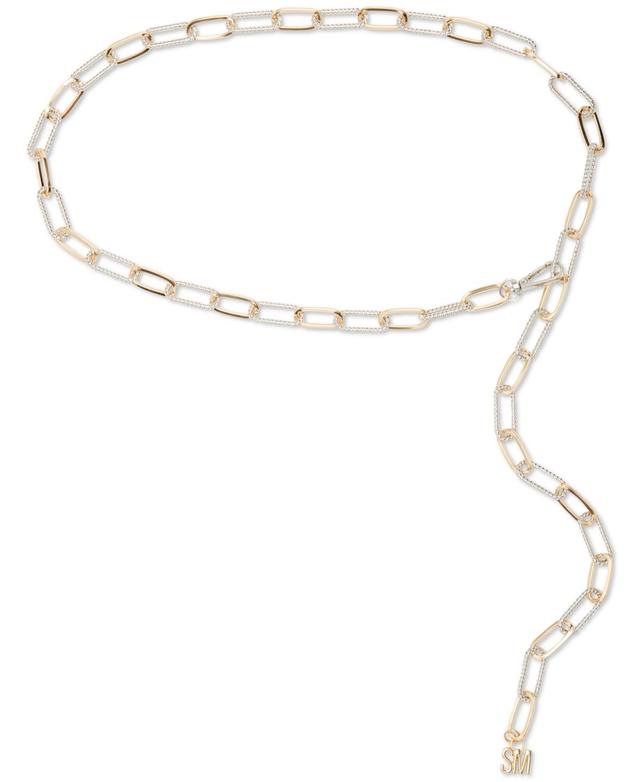 Steve Madden Womens Two-Tone Paperclip Chain Belt - Gold Product Image