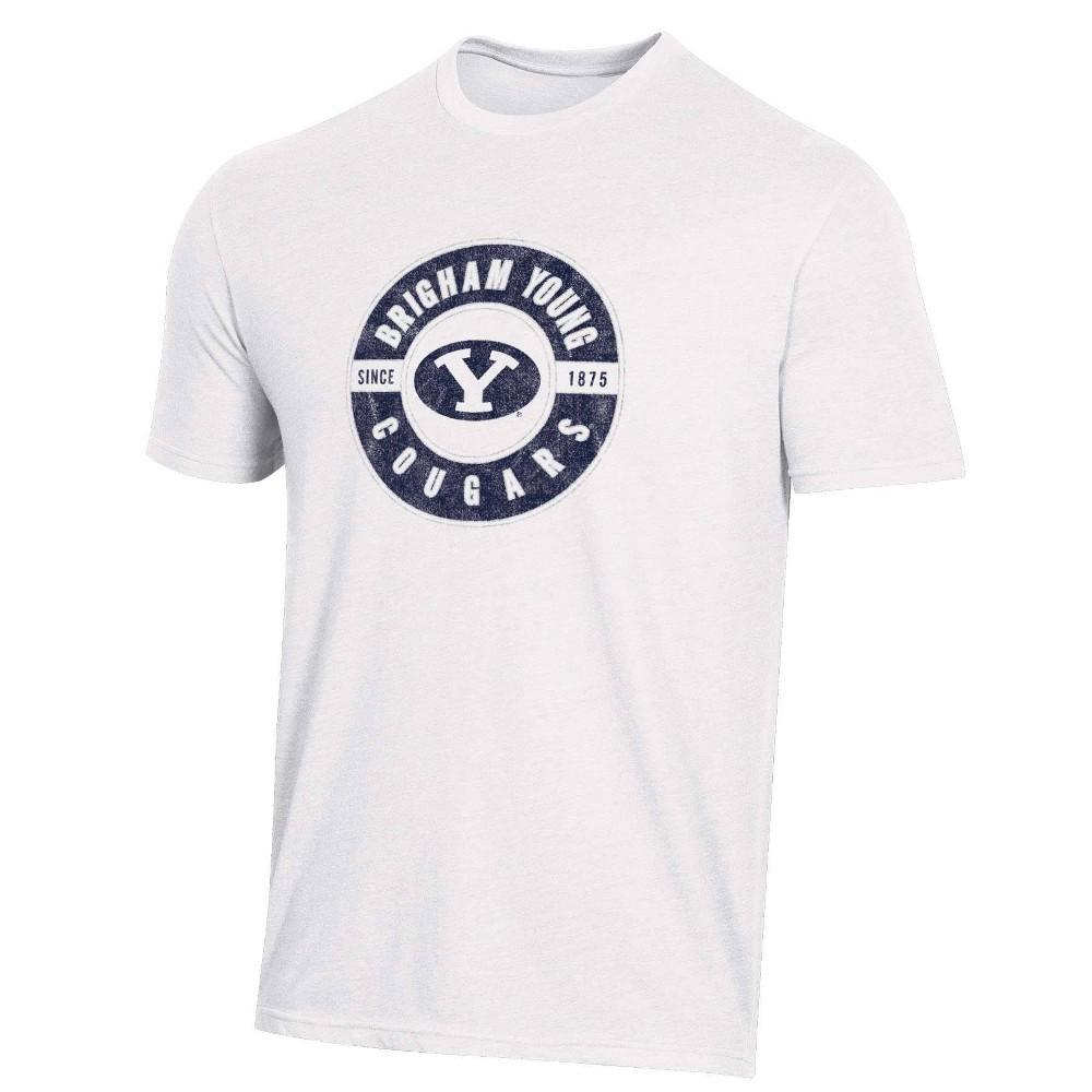 NCAA BYU Cougars Mens White Biblend T-Shirt Product Image