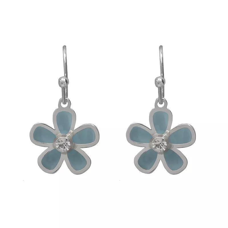 LC Lauren Conrad Silver Tone Floral Drop Earrings, Womens Product Image