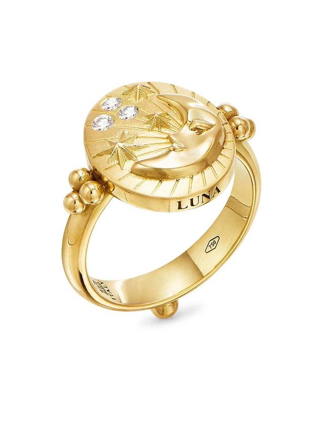 Womens Luna 18K Yellow Gold & Diamond Ring Product Image