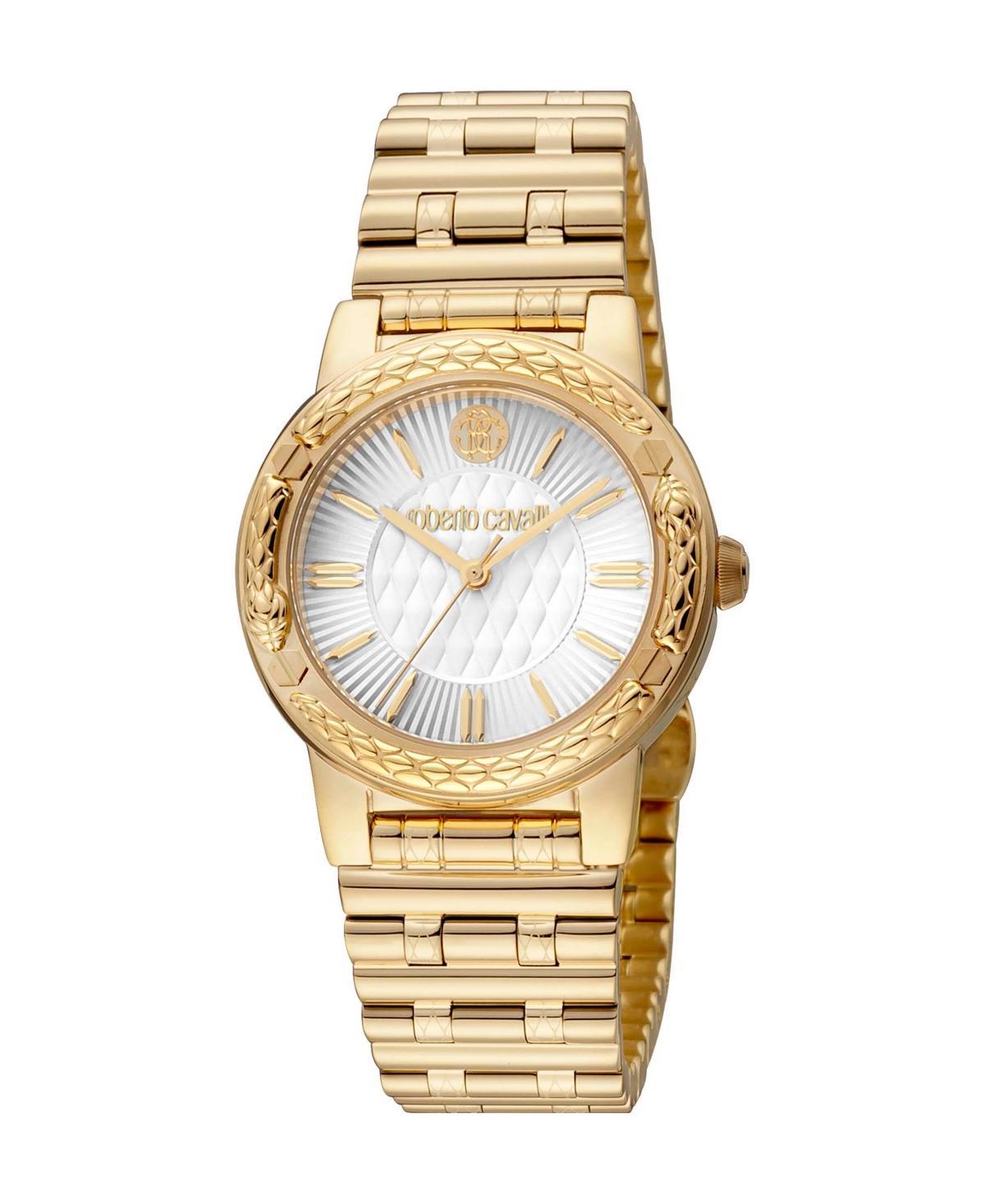 Roberto Cavalli Womens Quartz Gold-tone Stainless Steel Watch 32mm Product Image