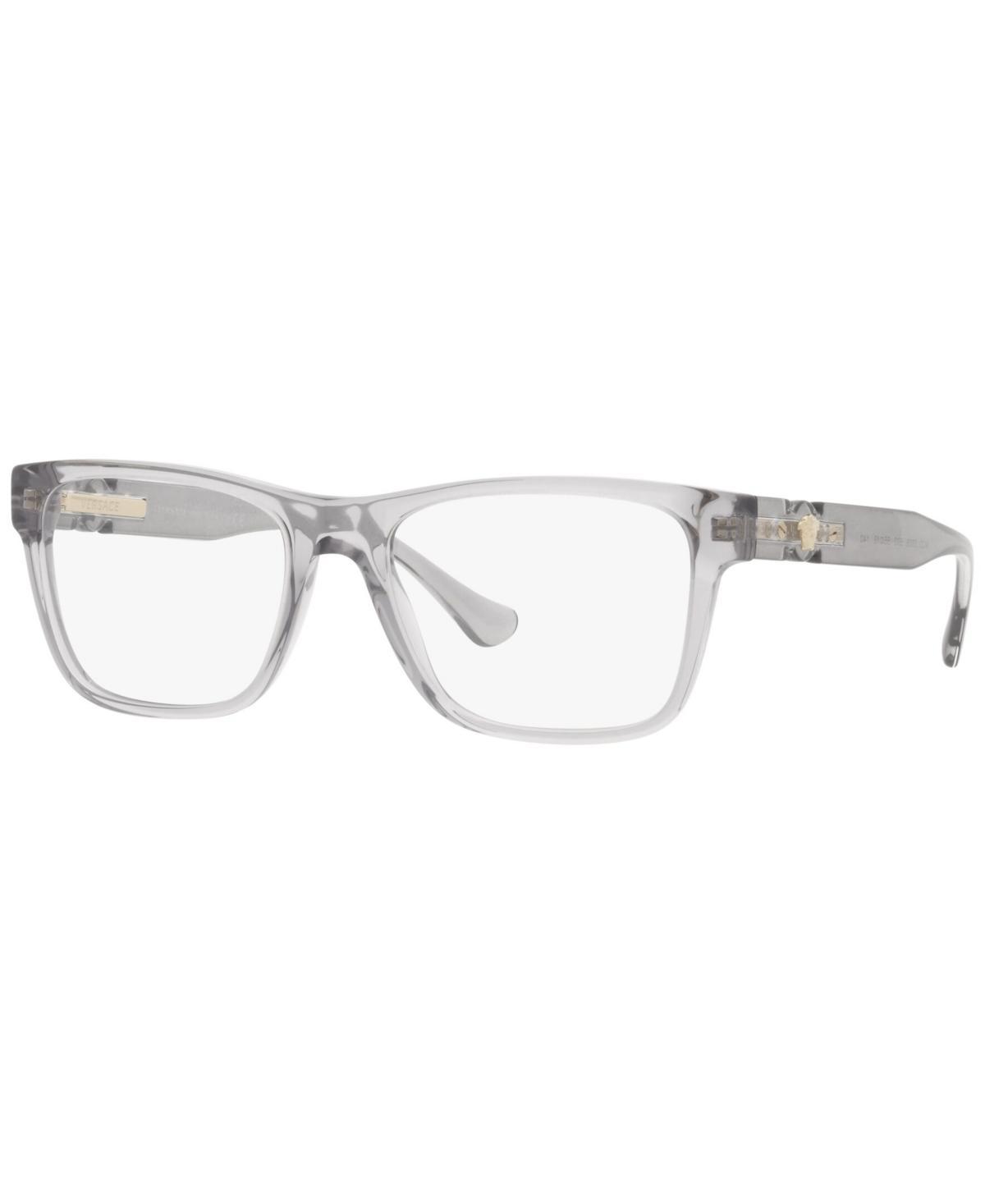 Versace VE3303 Mens Rectangle Eyeglasses - Transparent Gray Product Image