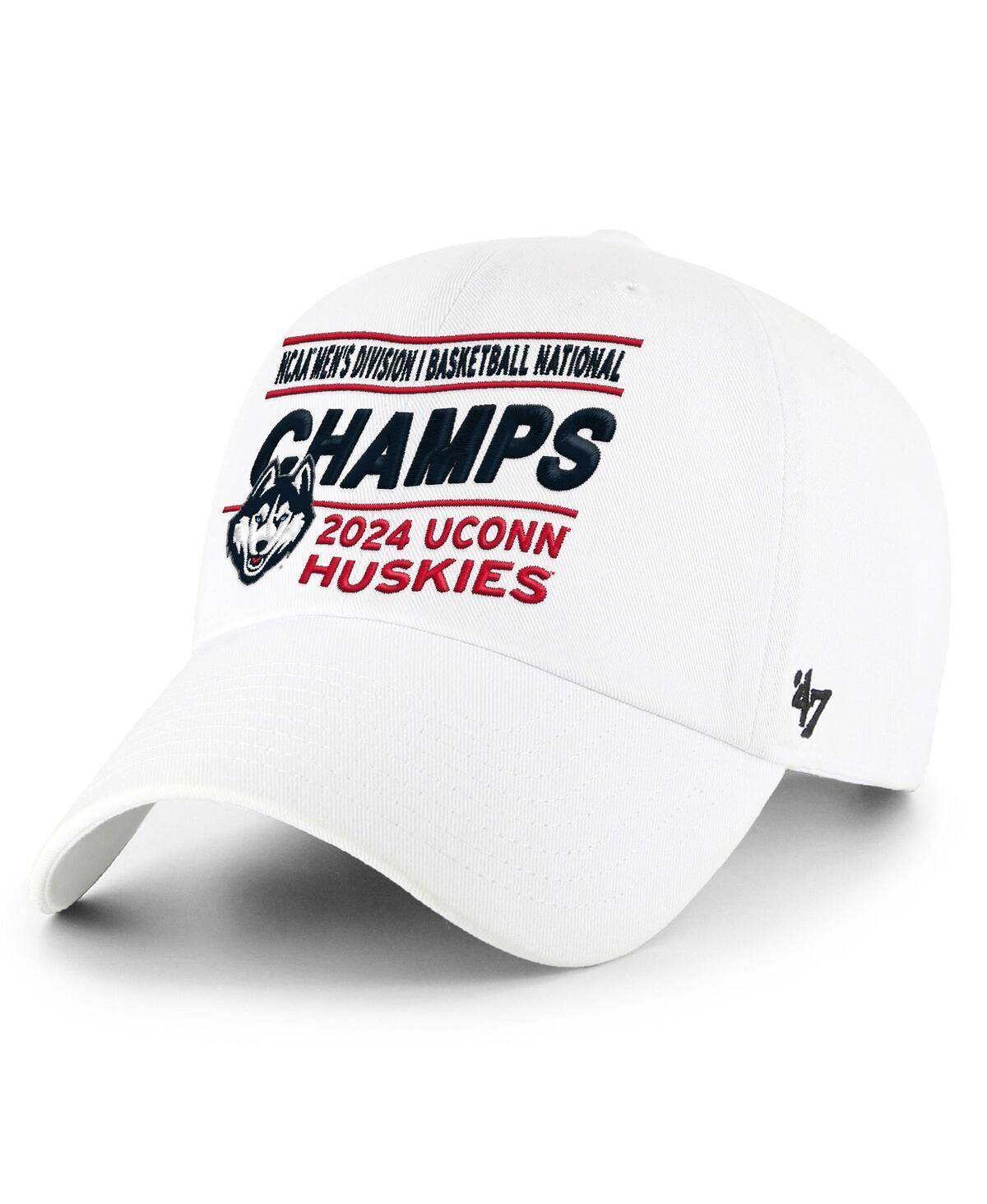 Mens 47 UConn Huskies 2024 NCAA Mens Basketball National Champions Wave Clean Up Adjustable Hat Product Image