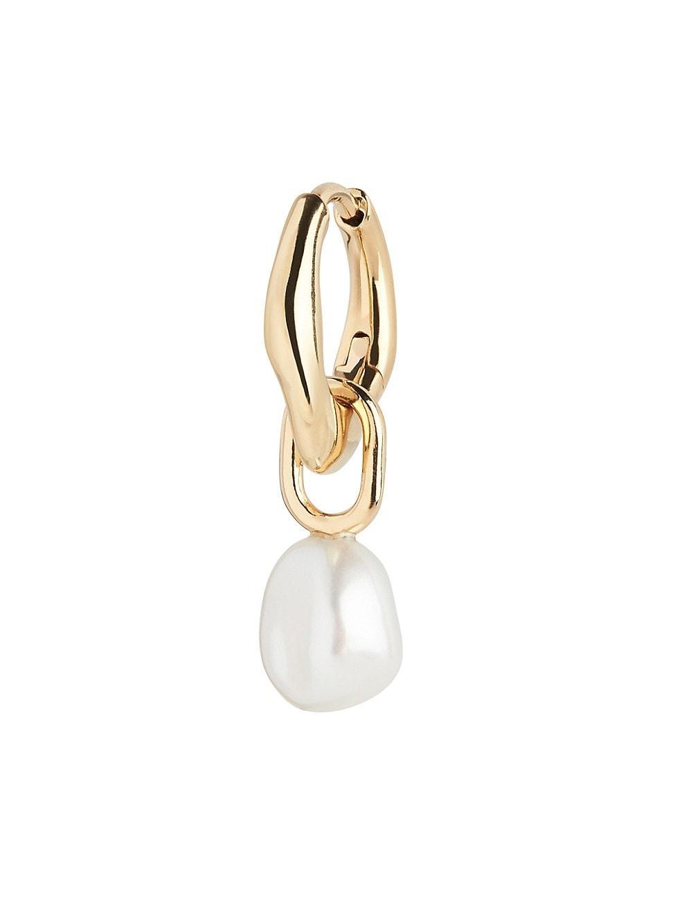 Womens Vento 22K-Gold-Plated & 6-8MM Baroque Freshwater Pearl Drop Earring Product Image