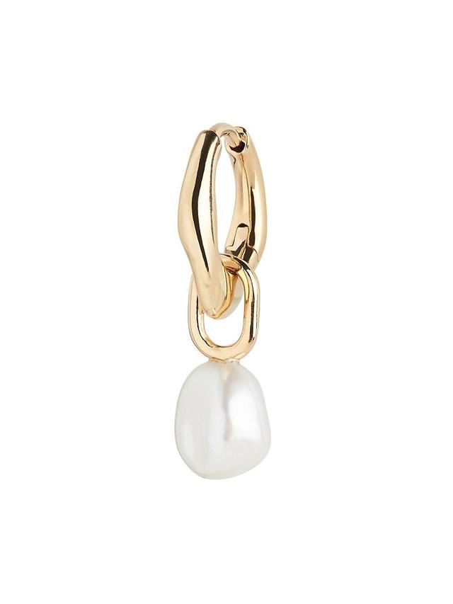 Womens Vento 22K-Gold-Plated & 6-8MM Baroque Freshwater Pearl Drop Earring Product Image