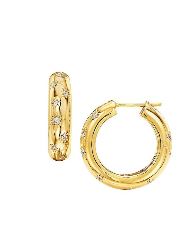 Womens Celestial 18K Yellow Gold & Diamond Cosmos Large Hoop Earrings Product Image