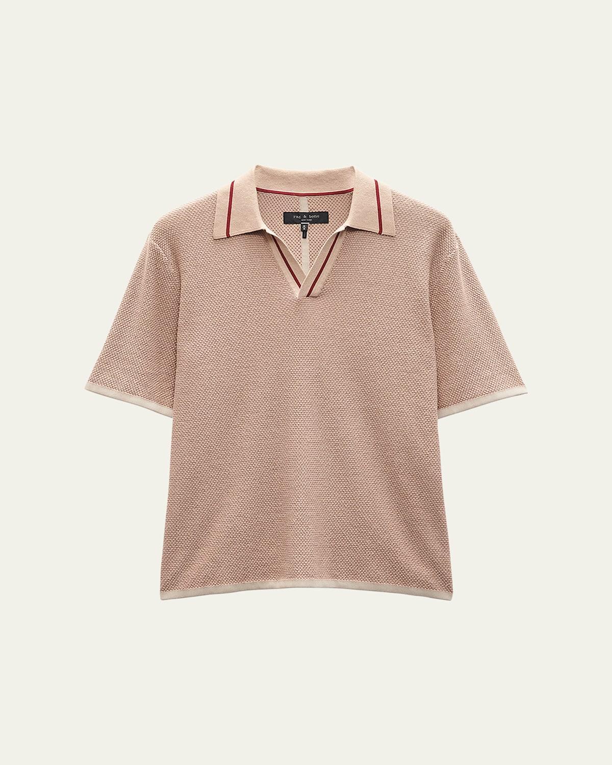 Mens Hamlin Polo Shirt with Johnny Collar Product Image