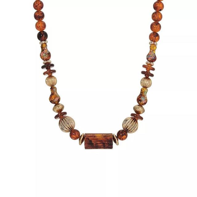 1928 Gold Tone Tortoise Color Collar Necklace, Womens, Brown Product Image