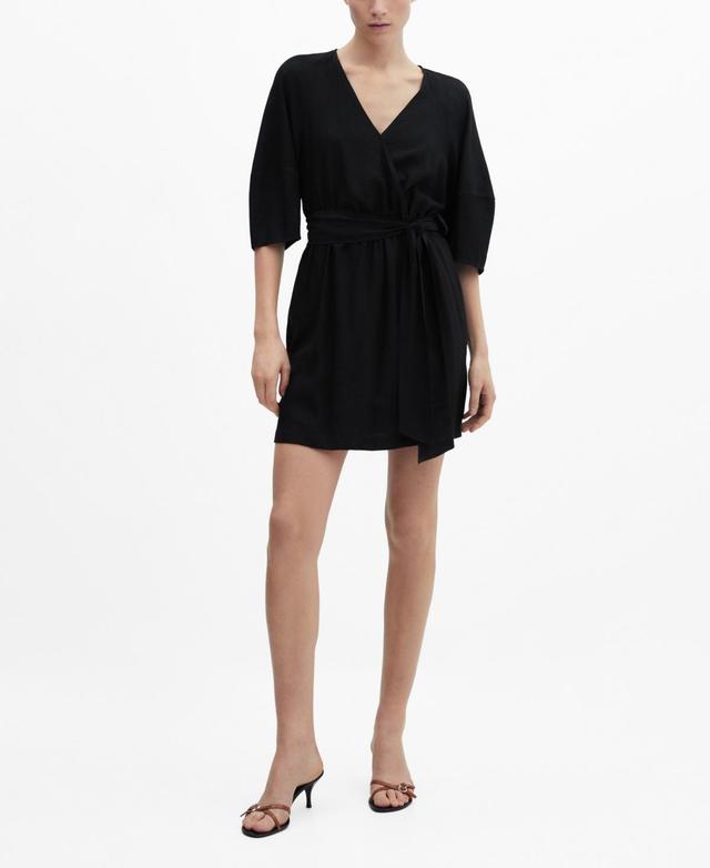 Mango Womens Bow Wrap Dress Product Image