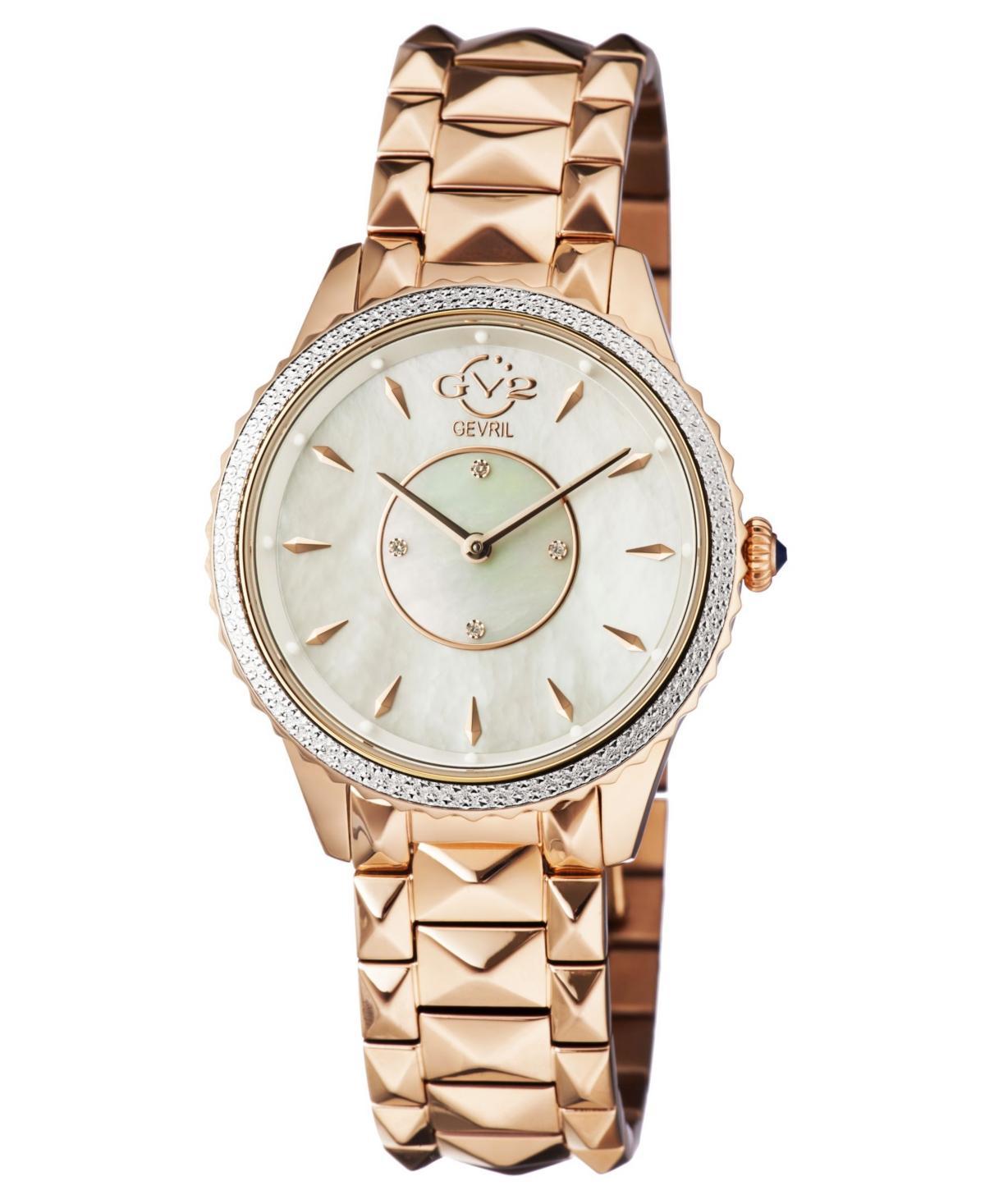 Gevril Womens Siena Swiss Quartz Ion Plating Rose Stainless Steel Bracelet Watch 38mm Product Image