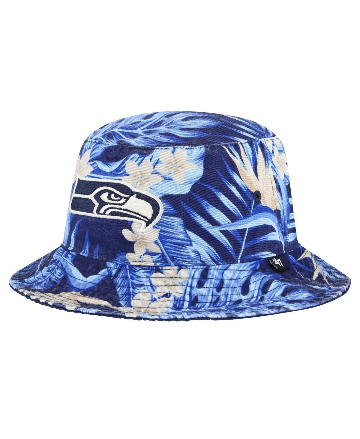 47 Brand Mens College Navy Seattle Seahawks Tropicalia Bucket Hat Product Image