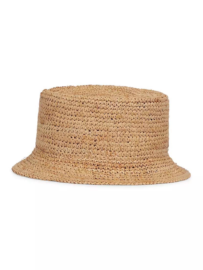 Pesco Logo Raffia Straw Bucket Hat Product Image