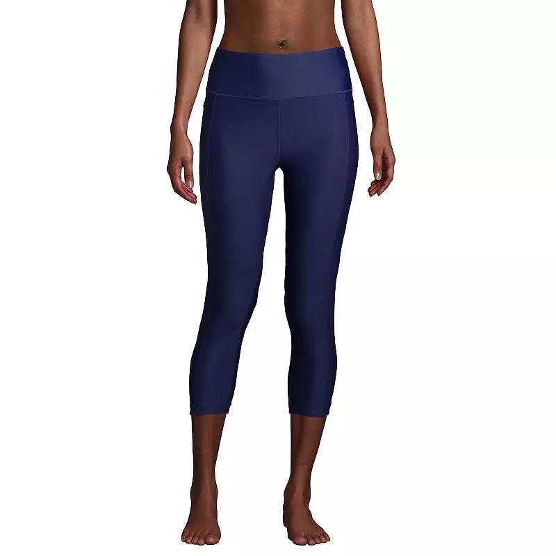 Womens Lands End Swim Skirt & Capri Leggings Deep Blue Product Image