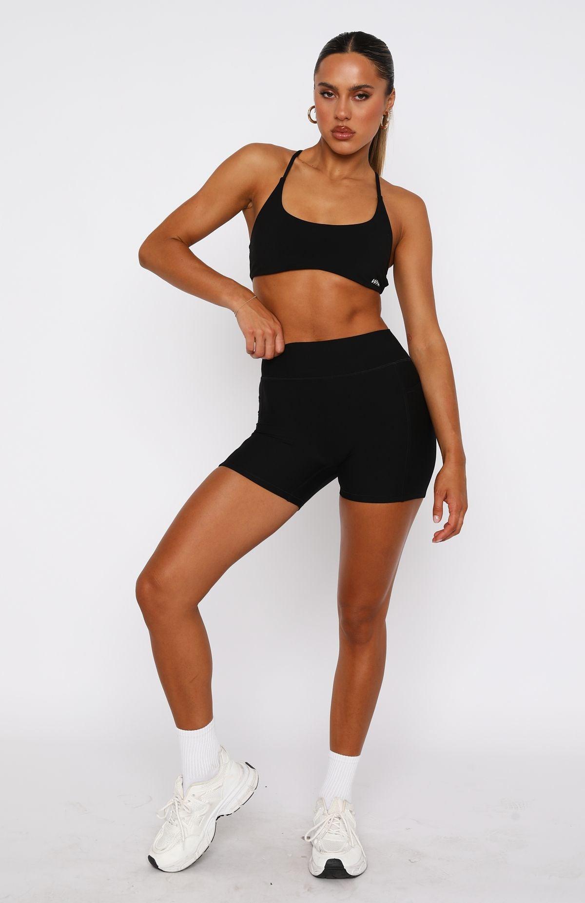 Agile High Waisted Pocket Shorts Black Product Image