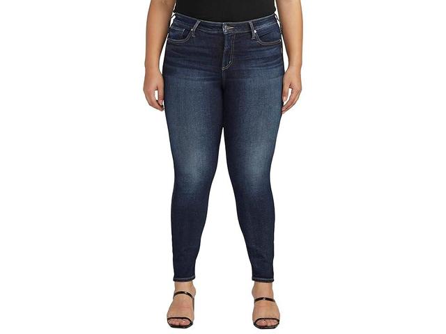 Silver Jeans Co. Plus Size Infinite Fit Mid-Rise Skinny Leg Jeans W87103INF487 (Indigo) Women's Jeans Product Image