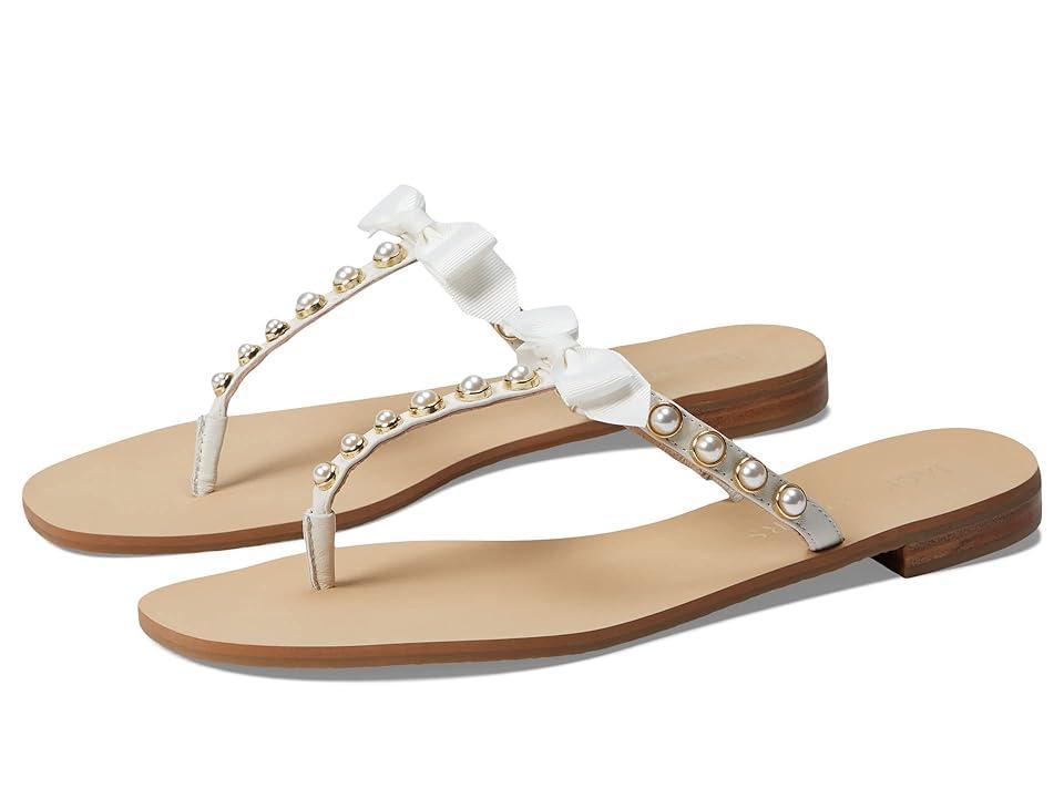 Jack Rogers Sandpiper Bow Pearl Embellished Thong Sandals Product Image