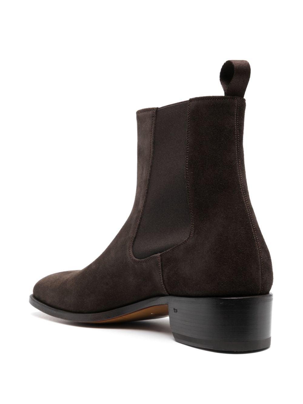 Men's Alec Suede Ankle Chelsea Boots In Brown Product Image