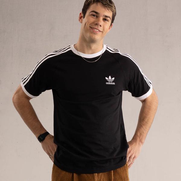 adidas Originals Mens 3 Stripes T-Shirt - White/Black Product Image