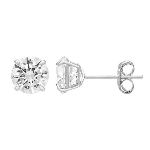 Theia Sky 14k White Gold Cubic Zirconia Stud Earrings, Womens Product Image