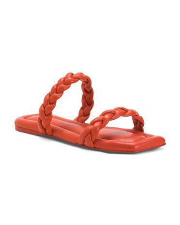 Leather Vivian Flat Two Band Sandals for Women Product Image