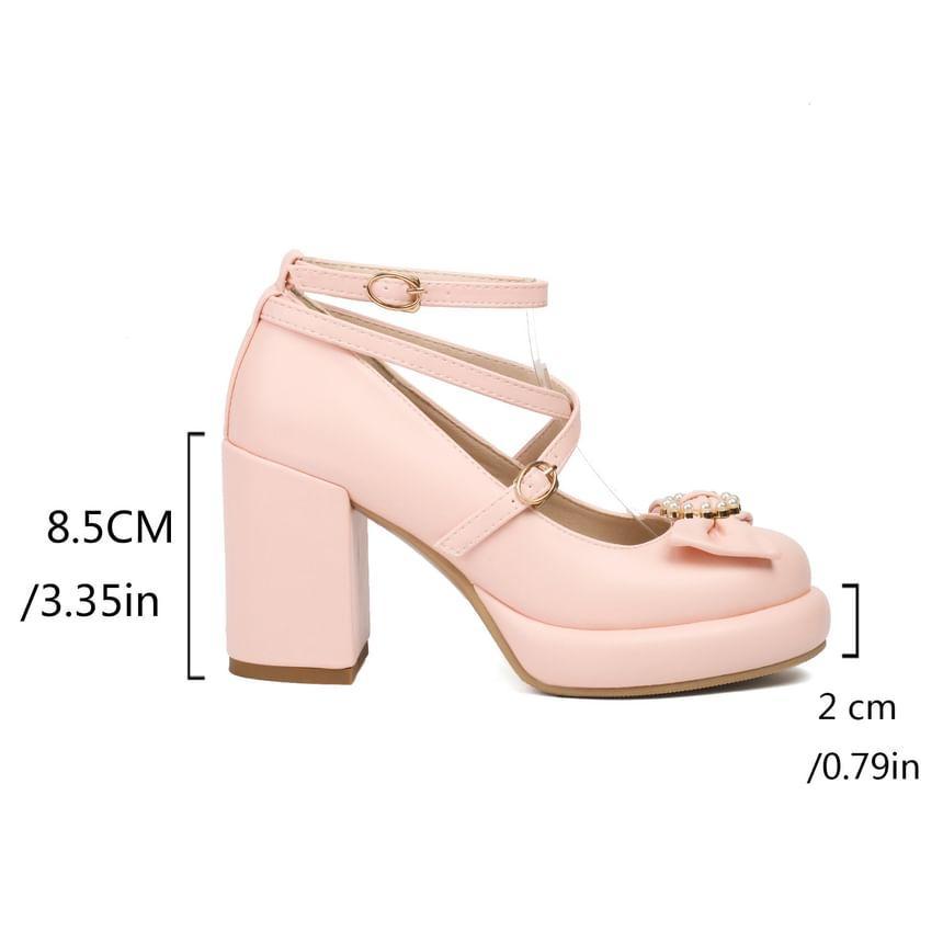 Platform Bow Mary Jane Pumps Product Image