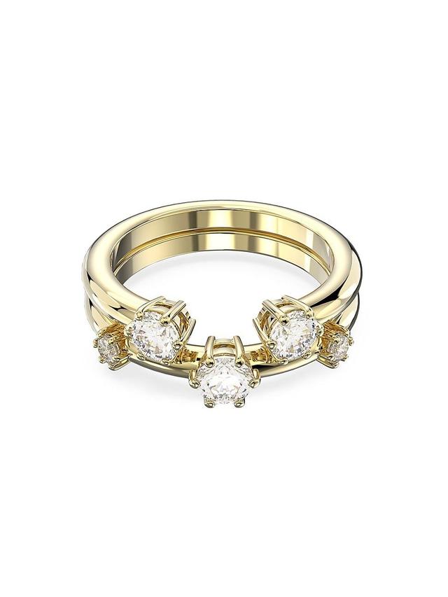 Womens Constella 2-Piece Goldtone-Plated & Crystal Ring Set Product Image