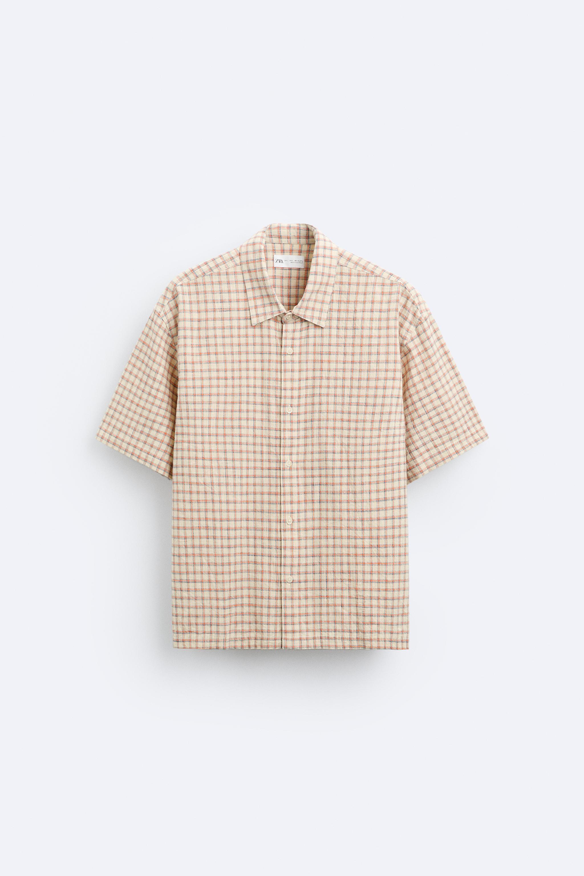 CROPPED FIT CHECKERED SHIRT Product Image