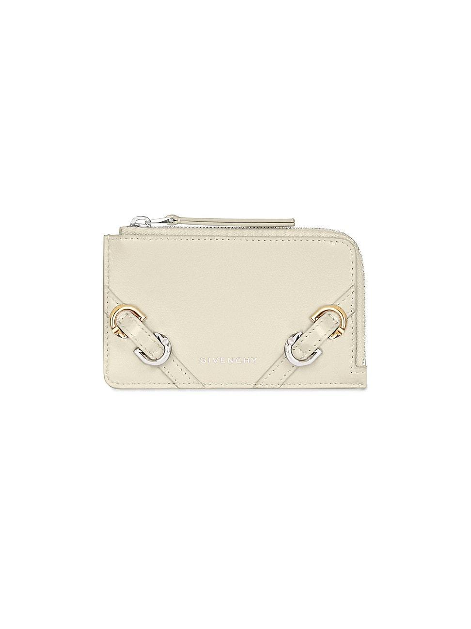 Womens Voyou Zipped Card Holder In Leather Product Image