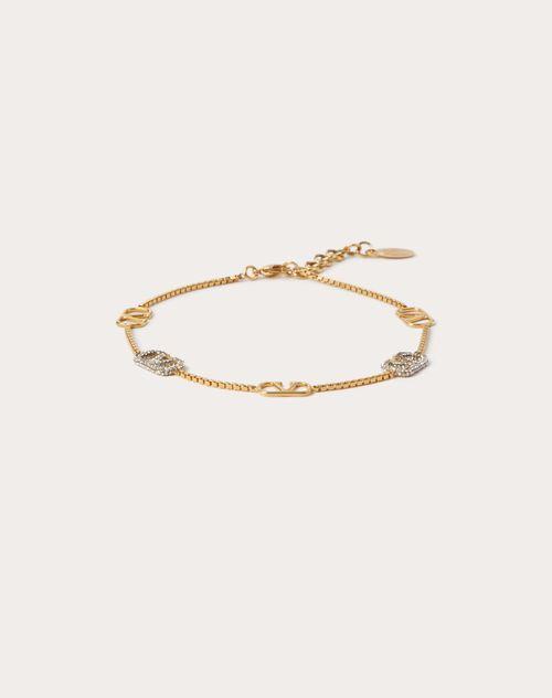 VLOGO SIGNATURE METAL AND SWAROVSKI® CRYSTAL ANKLET Product Image