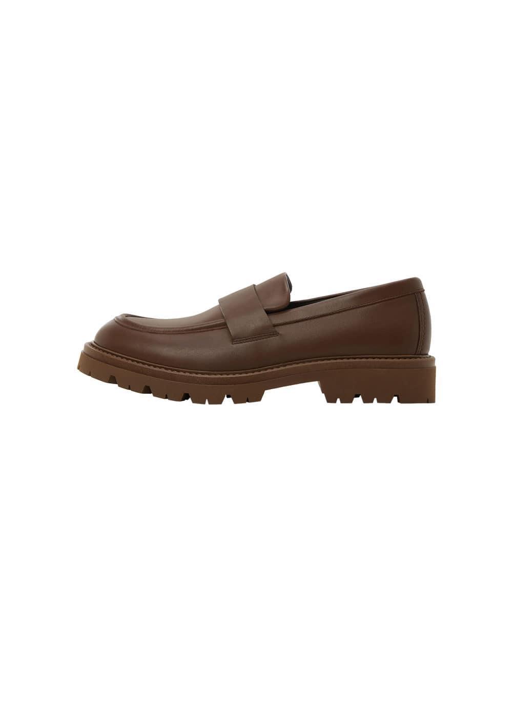 MANGO MAN - Leather moccasin with track sole chocolateMen Product Image