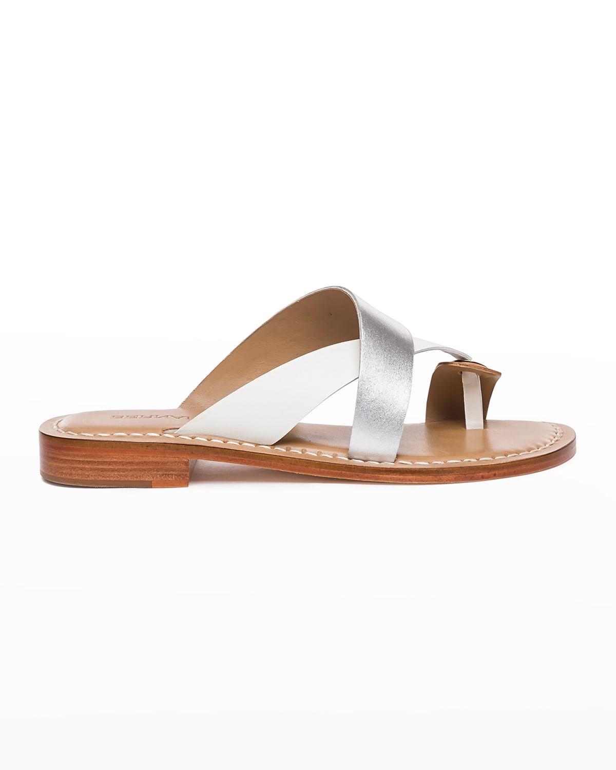 Tia White/Silver Sandals Product Image