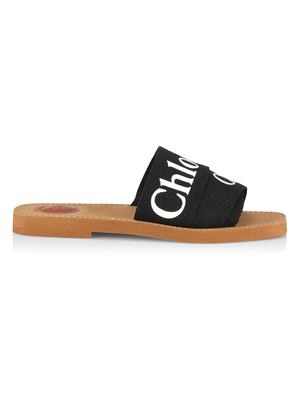 Woody Flat Logo Ribbon Slide Sandals Product Image