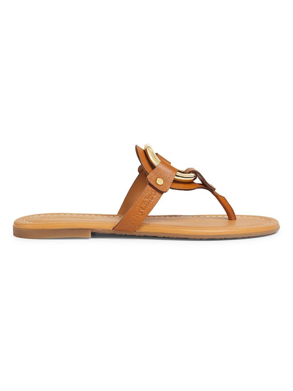 Womens Hana Leather Flip-Flops Product Image